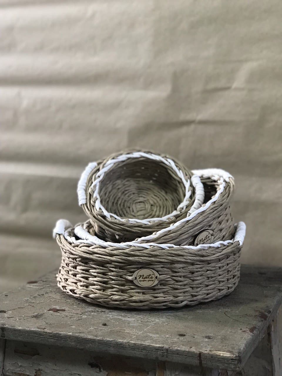 Wicker round basket with handles "TAZIK"