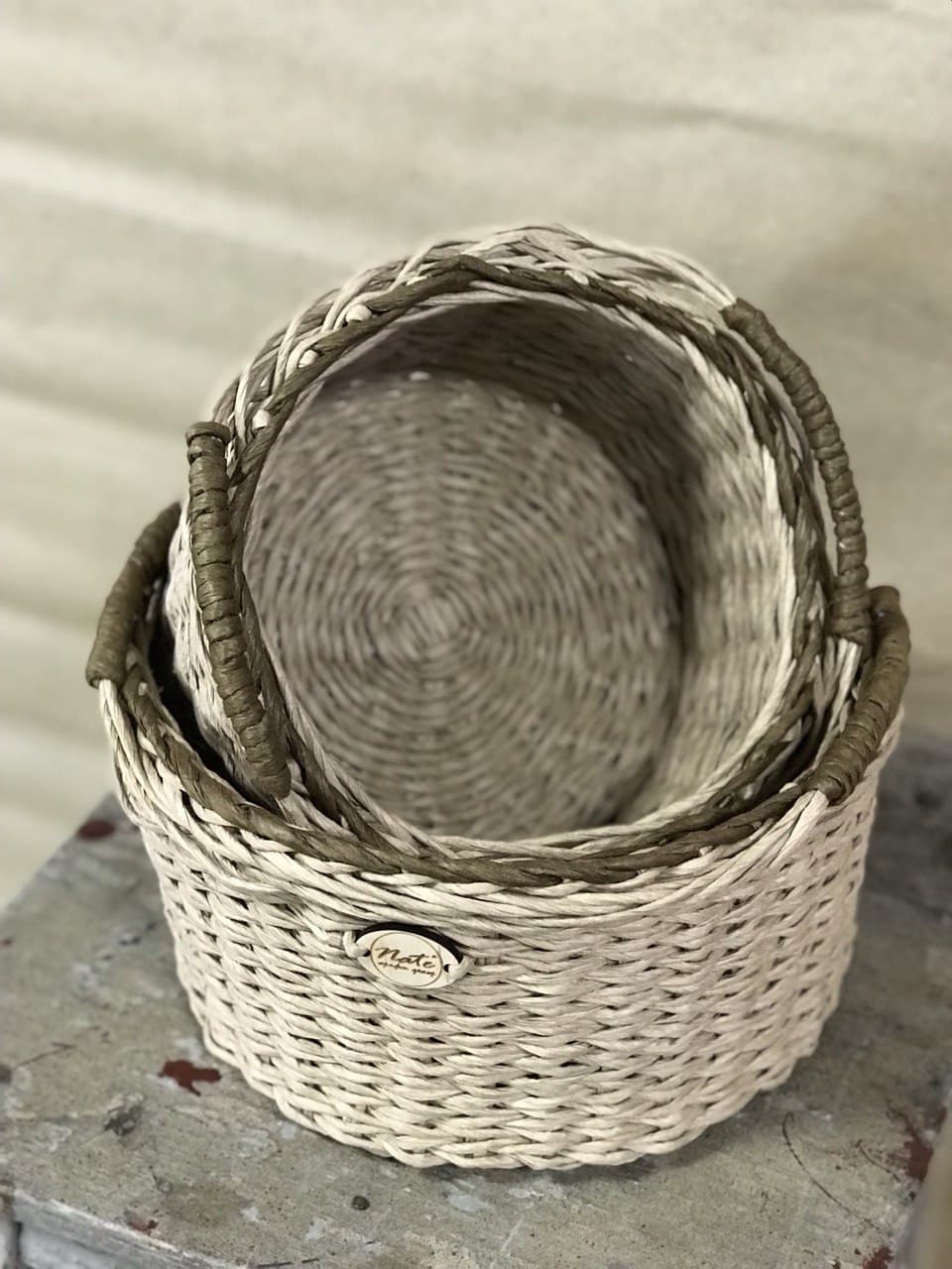 Wicker round basket with handles "TAZIK"