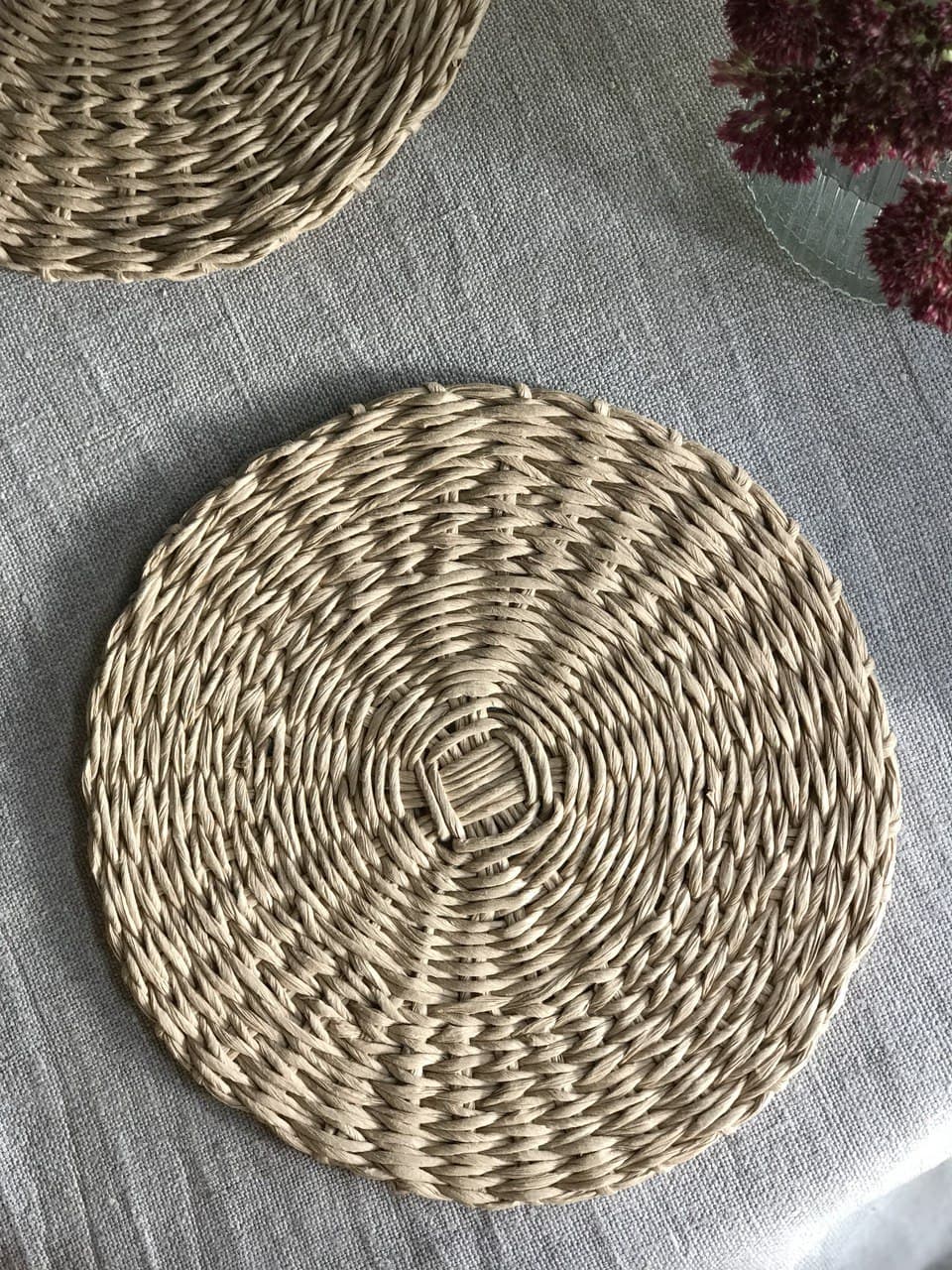 Wicker placemat for the table