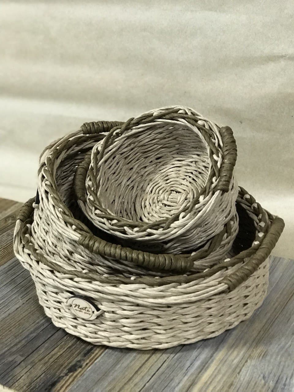 Wicker round basket with handles "TAZIK"