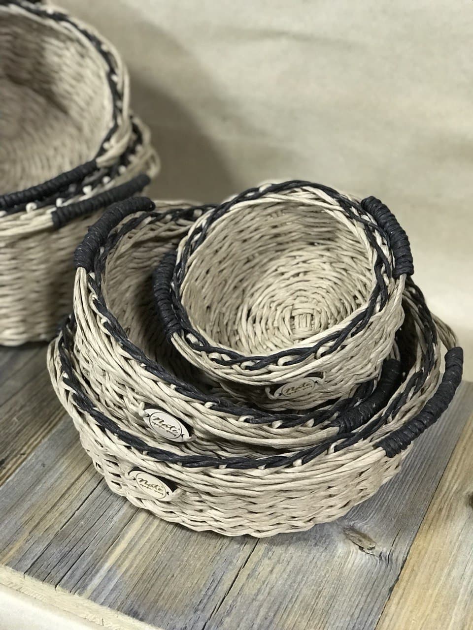 Wicker round basket with handles "TAZIK"