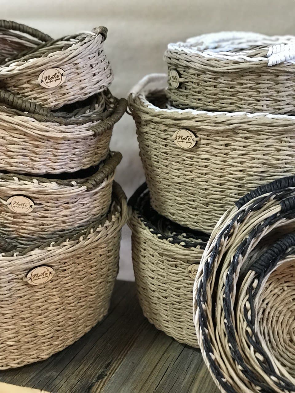 Wicker round basket with handles "TAZIK"