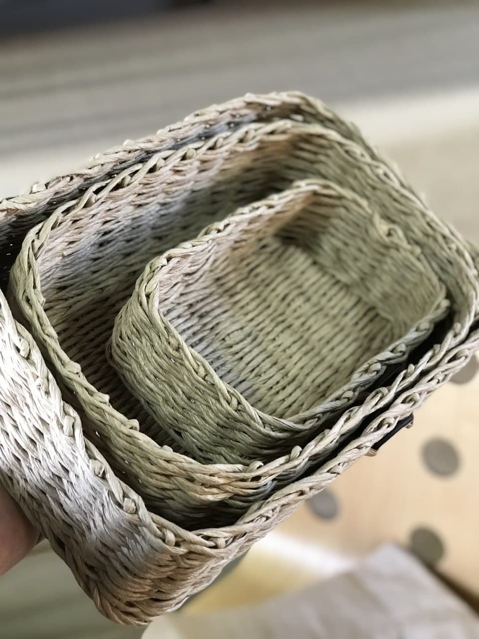 Wicker  rectangular baskets "ETNO"