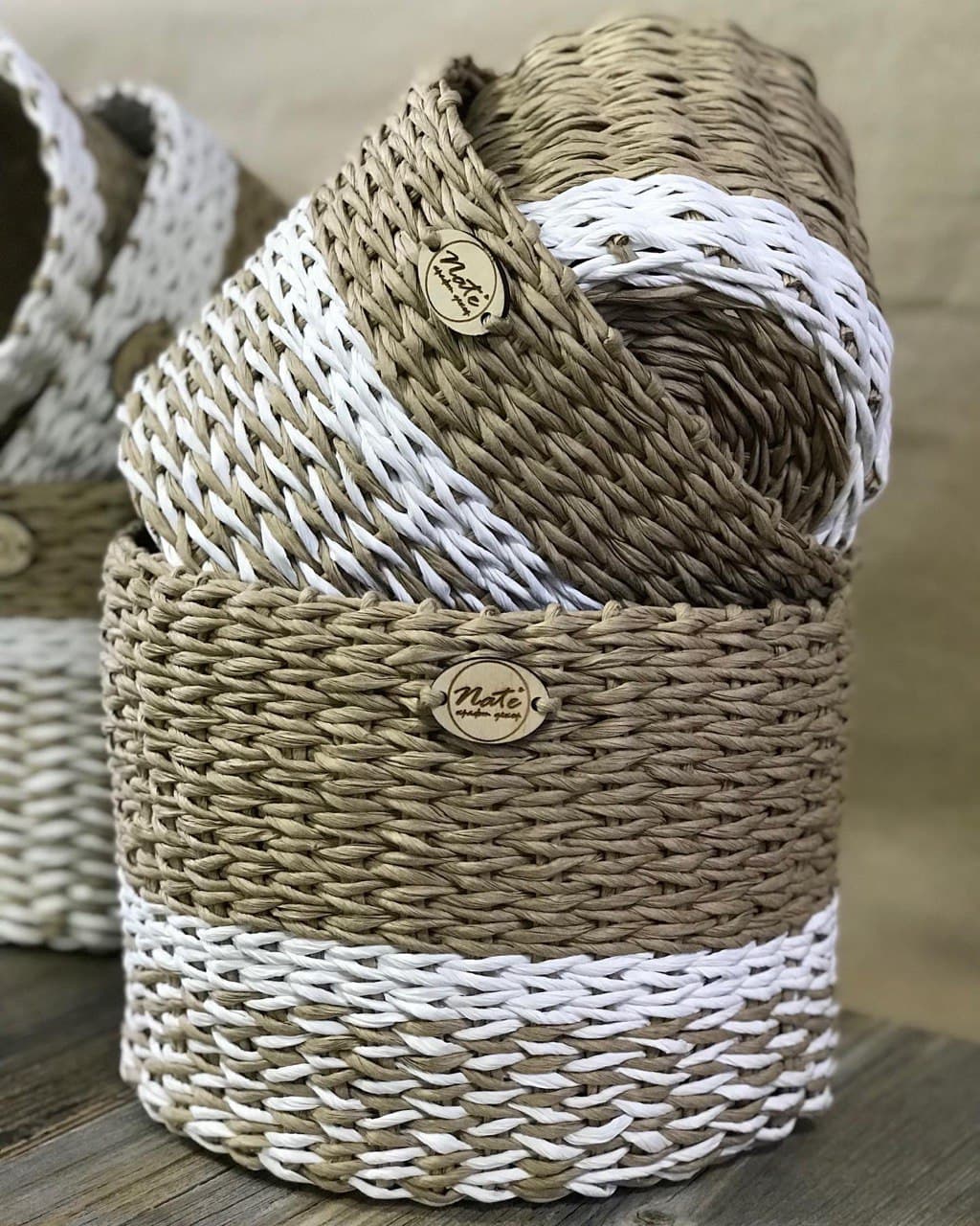 Wicker round baskets "RONDO"