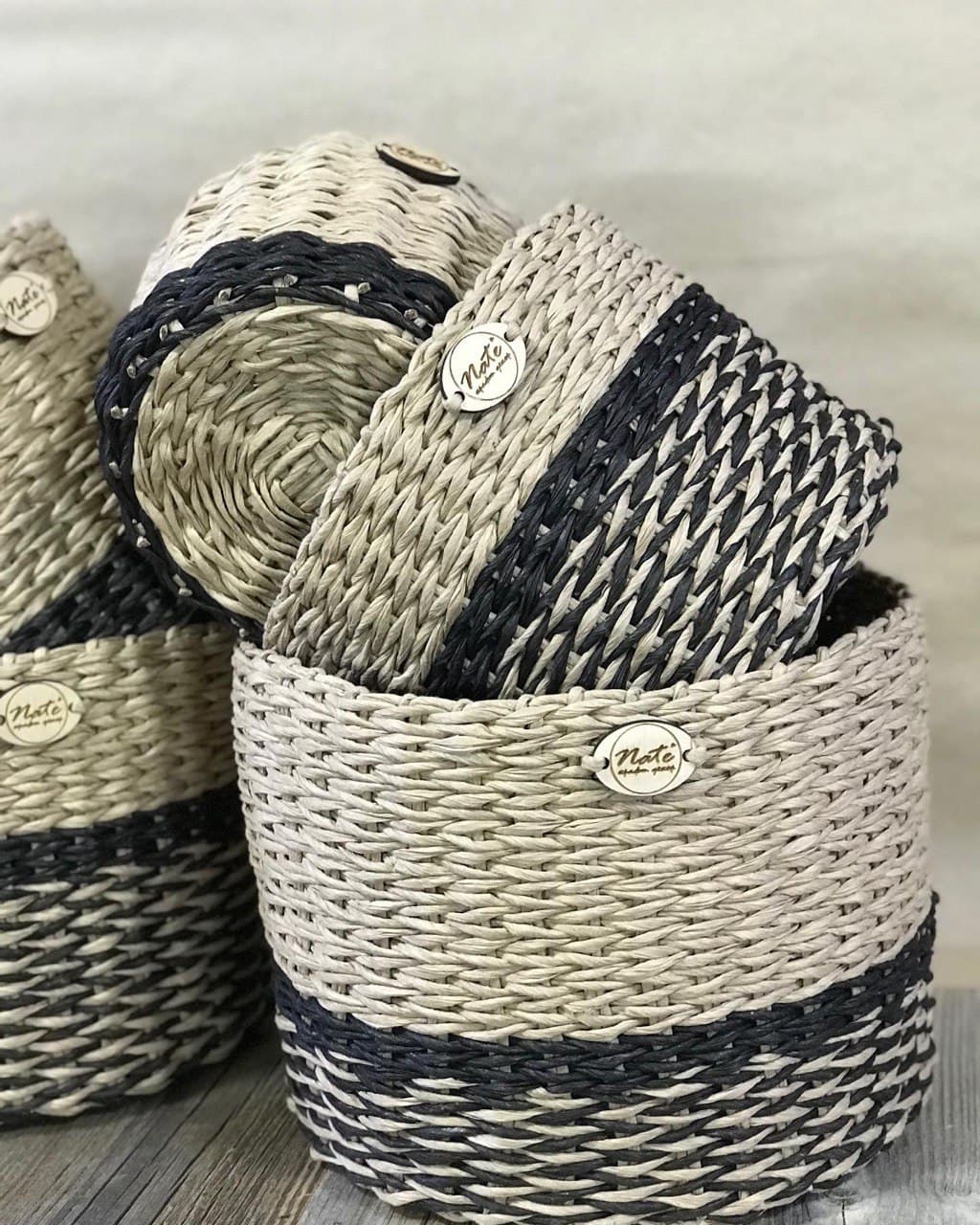 Wicker round baskets "RONDO"